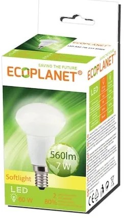 Bec Led Ecoplanet reflector R50, E14, 7W, 60W, 560LM, F, lumina calda 3000K, Mat Lumina calda - 3000K, 1 buc