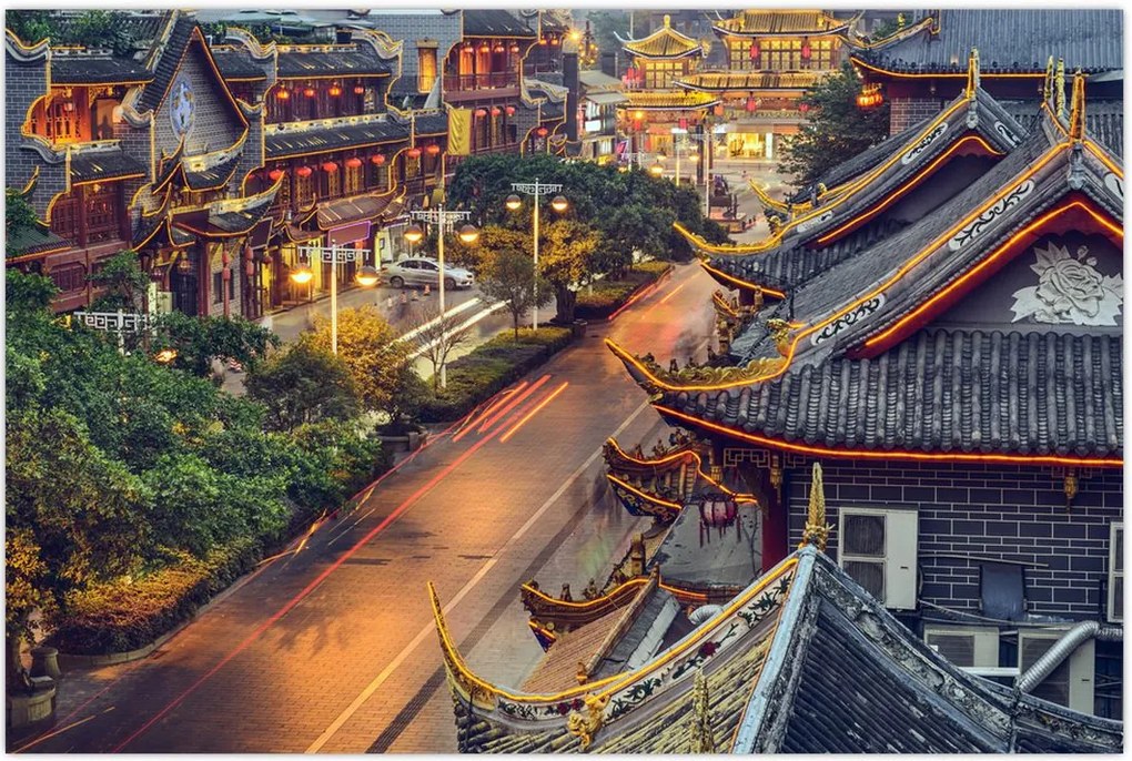 Tablou - Qintai Road, Chengdu, China (90x60 cm)
