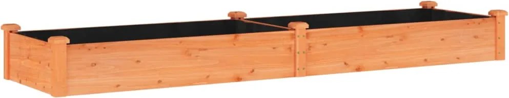 vidaXL Strat grădină înălțat cu căptușeală maro 240x60x25 cm lemn brad