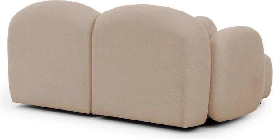 Colțar maro deschis cu tapițerie din țesătură bouclé (cu colț pe partea stângă/cu șezlong) Orbit – Ropez