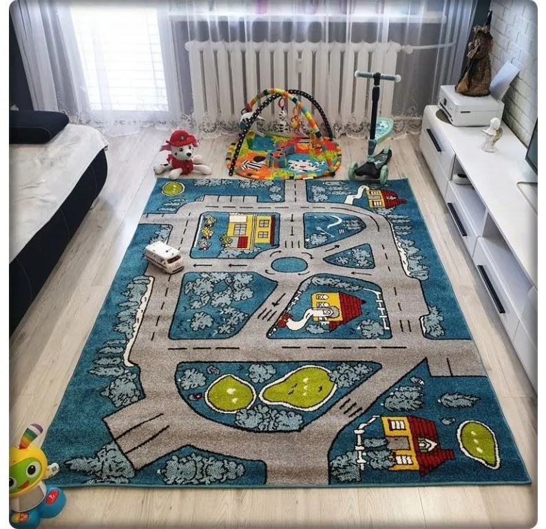 ShopJK COVOR PENTRU COPII KIDS ALBASTRU F304A-FMC11 Dimensiuni: 140 x 190