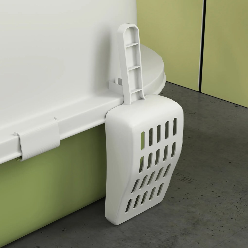 PawHut Litieră cu Capac, Tavă pentru Nisip tip Sertar cu Filtru de Carbon și Lopățică, 40,5x52x39 cm, Gri | Aosom Romania