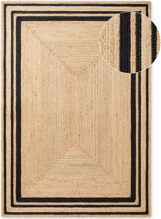 Covor negru/în culoare naturală reversibil/țesut manual din iută 120x170 cm Jutta – Hanse Home