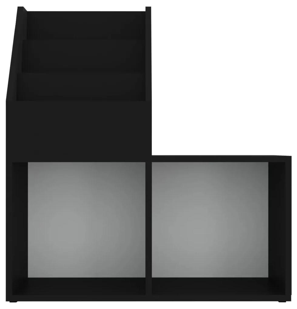 Raft de reviste pentru copii, negru, 71x30x78,5 cm PAL Negru