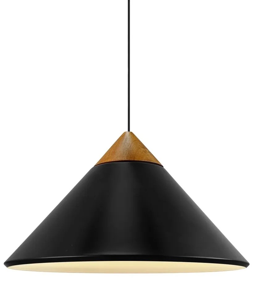 Lustra, Pendul Design Nordic Minimalist, Lemn, Metal, Kinto negru