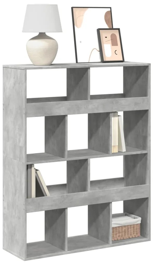 vidaXL Bibliotecă, gri beton, 100x33x125,5 cm, lemn prelucrat