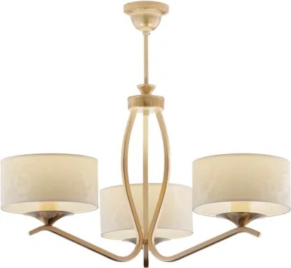 Brilagi - Lustră pe tijă SAPHIRE 3xE27/15W/230V Ø 66 cm crem/auriu/patină
