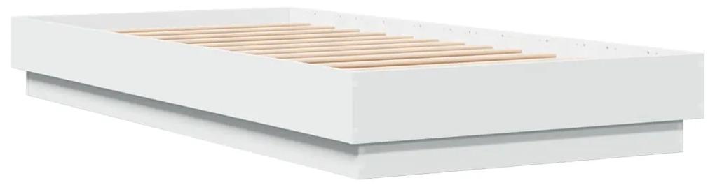 839595 vidaXL Cadru de pat, alb, 100x200 cm, lemn prelucrat