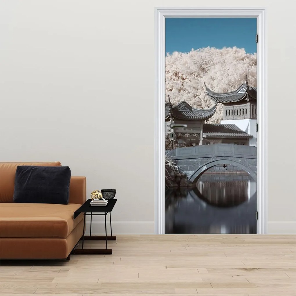 Fototapet pentru ușă - Copacii înfloriți în Asia (95x205cm)