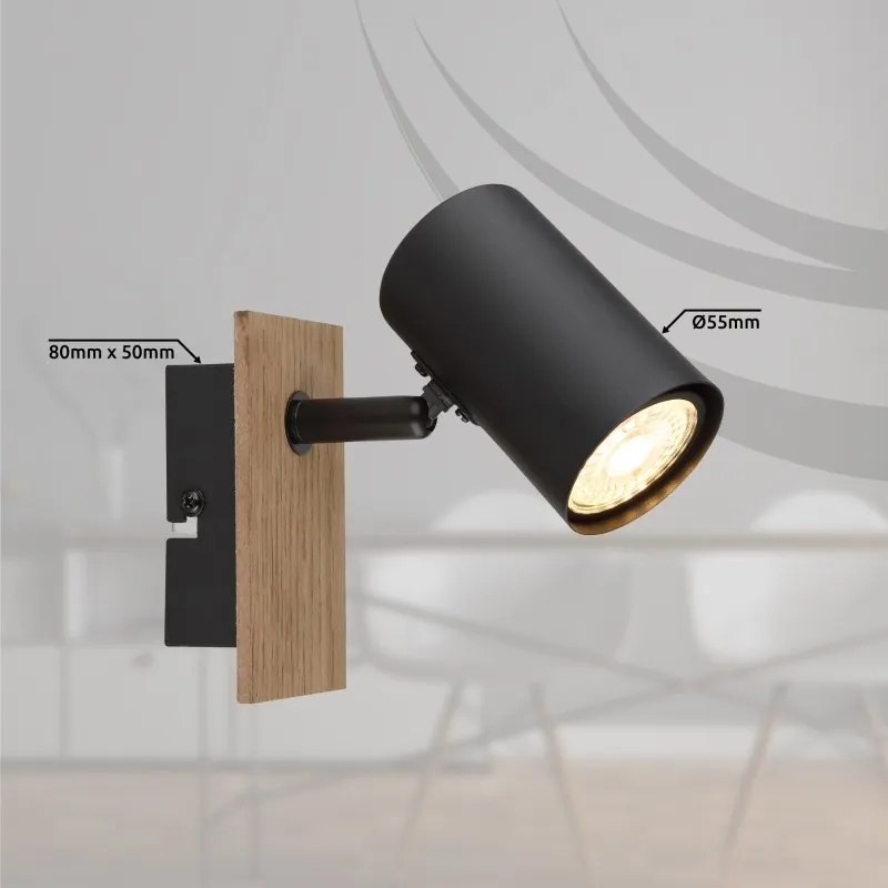 Aplica cu Spot directionabil LINCA natur/negru