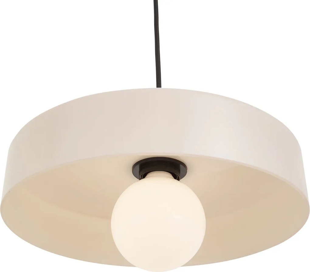 Lampă suspendată retro alamă cu alb pentru sistem de șină monofazat - Iconic Jina
