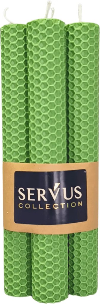 Set 4 Lumanari tip fagure din ceara colorata, rulate manual - Verde deschis 3,5 cm, 35 cm, Verde deschis