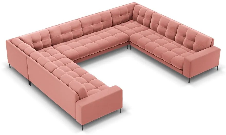 Coltar 9 locuri Bali velvet/picioare negre – L327 x l256 x h75