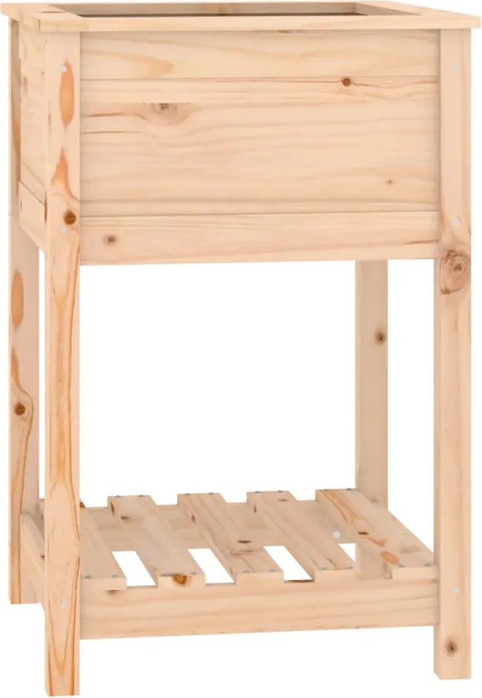 vidaXL Jardinieră cu raft, 54x54x81 cm, lemn masiv de pin