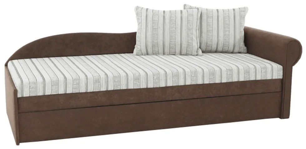 Divan extensibil, maro/bej/auriu/model, dreapta, AGA D