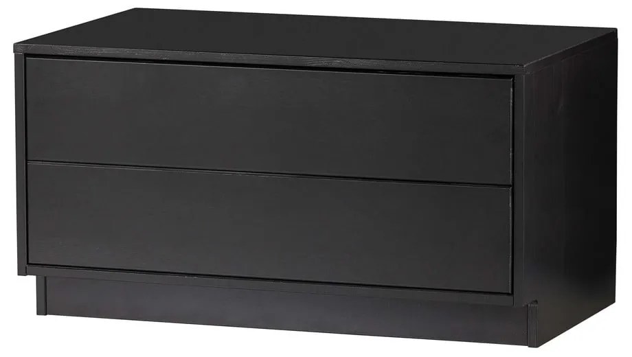 Masă TV modulară neagră din lemn masiv de pin 75x40 cm Finca – WOOOD