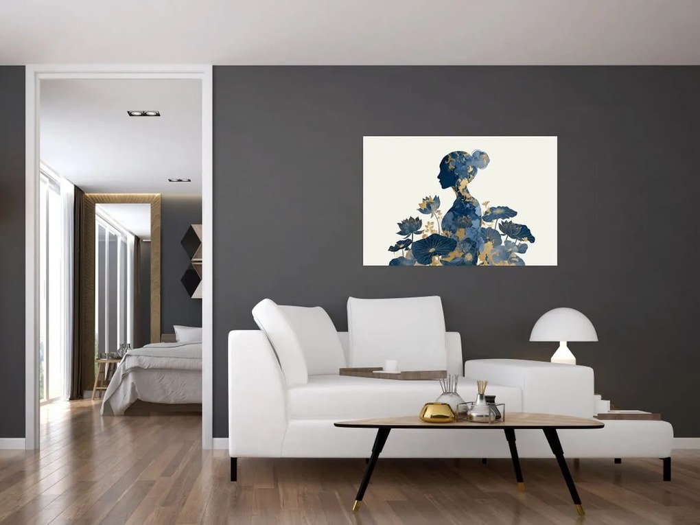 Tablou - Profil de femeie din marmură (90x60 cm)