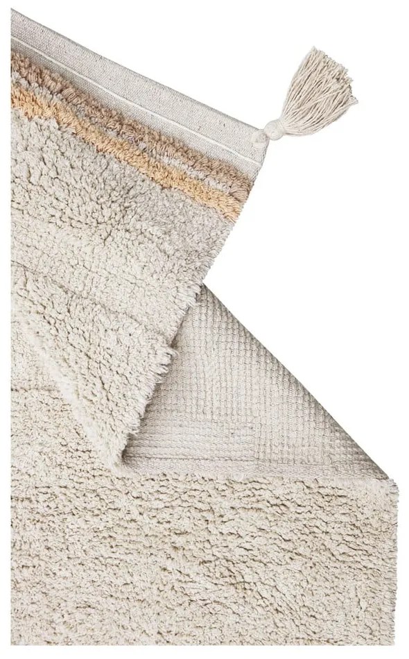 Covor crem lavabil/țesut manual din bumbac 90x130 cm Bloom Natural – Lorena Canals