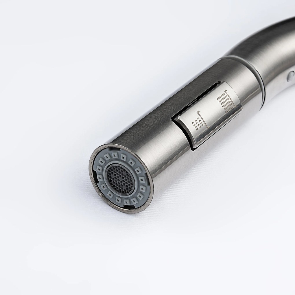 Baterie bucătărie cu duș extractabil - 292 oțel inoxidabil Satinat P14A