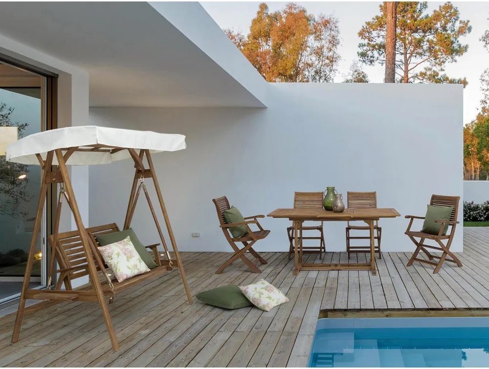 Balansoar de grădină în culoare naturală din lemn masiv Noemi – Bizzotto