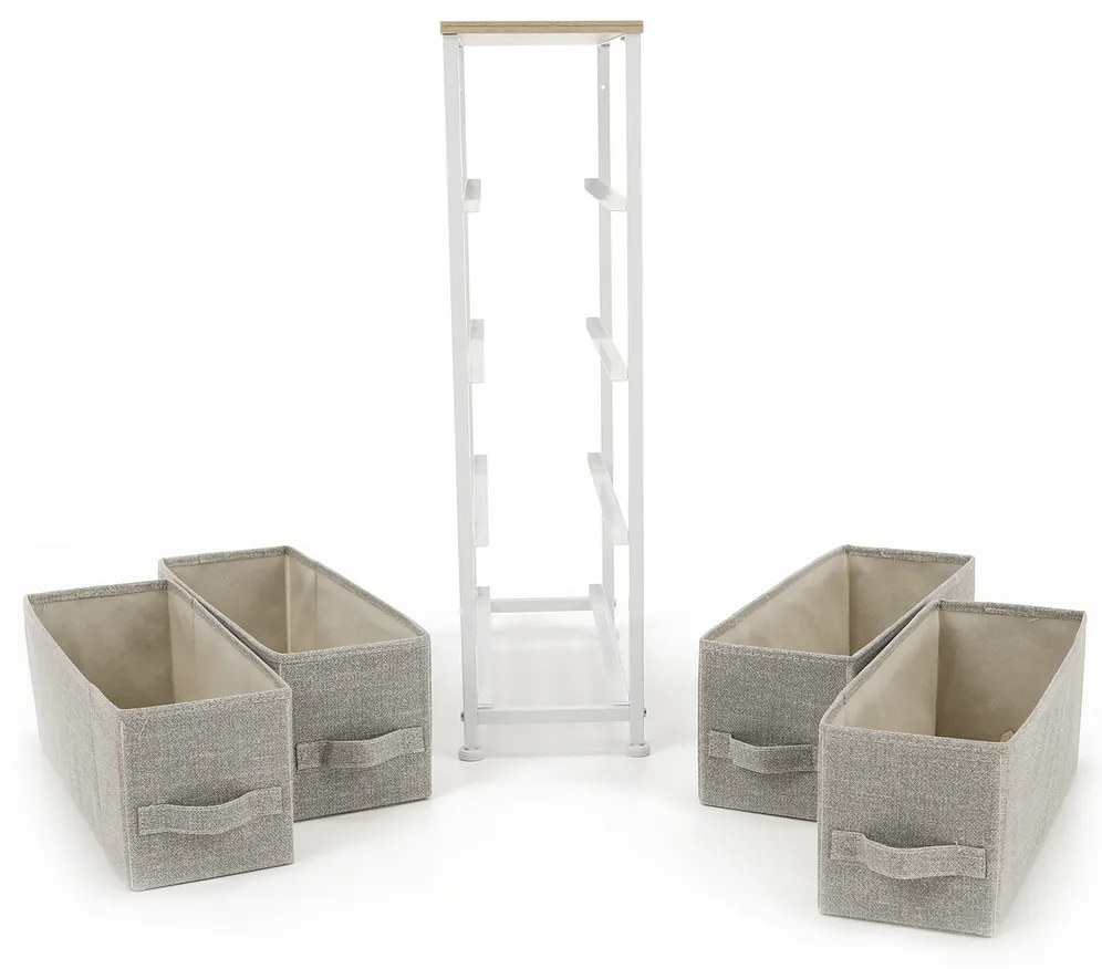 Comodă cu sertare din material textil OFELIA, albă