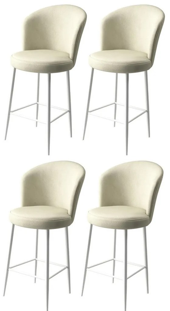 Set de scaune de bar Fora Cream and White, 4 buc., 4 buc