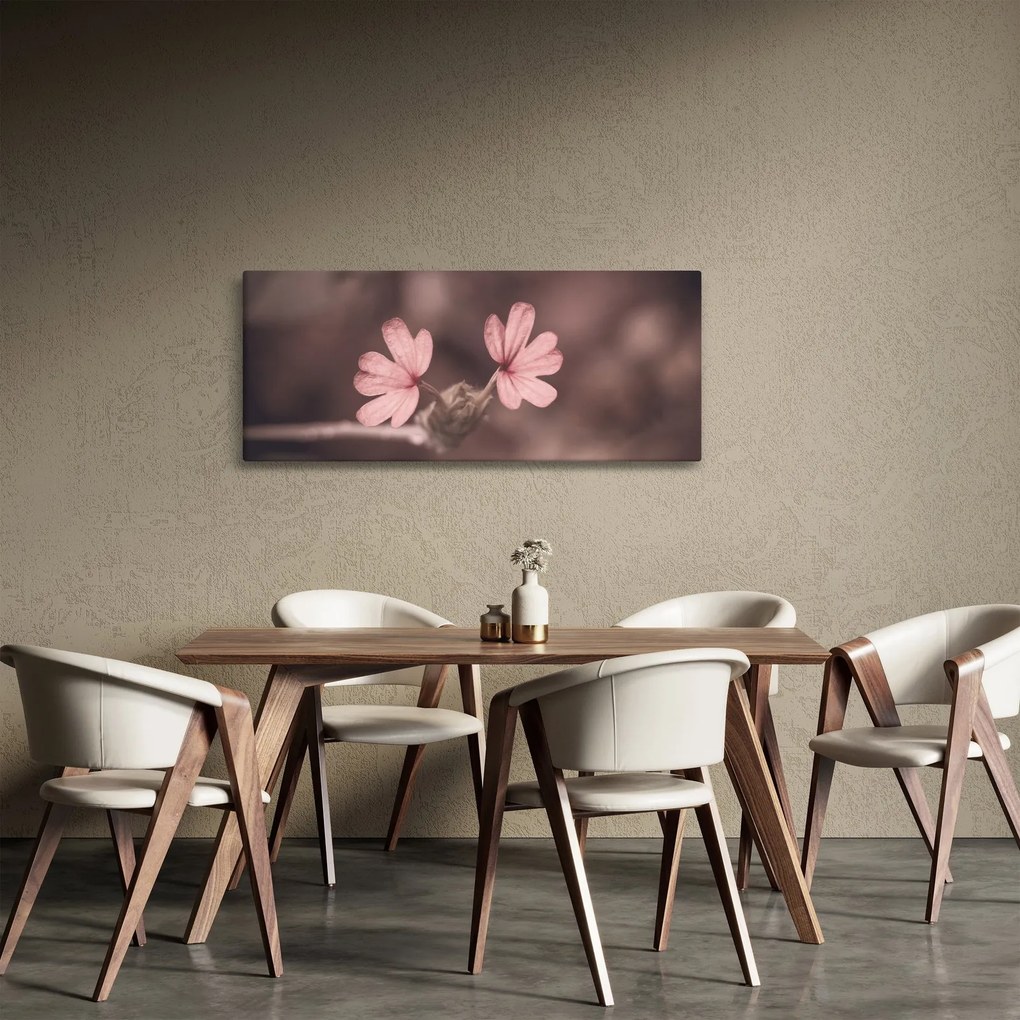 Tablou cu floare roz (120x50 cm)
