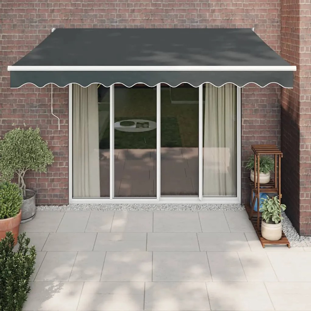 Copertina retractabila, antracit, 3,5x2,5 m, textil si aluminiu