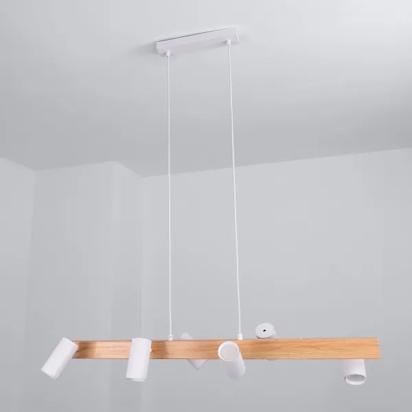 Brilagi - Lustră LED RGBW reglabilă pe cablu SELE 6xGU10/6,5W/230V alb/stejar