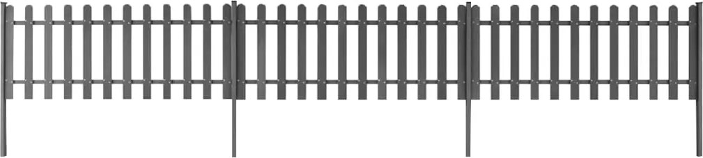 vidaXL Gard din șipci cu stâlpi, 3 buc., 600x60 cm, WPC