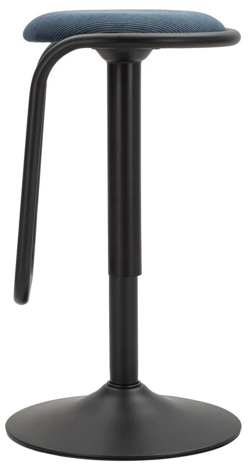 Scaun de bar petrol/negru cu înălțime ajustabilă tapițat (înălțime șezut 61 cm) Destiny – Mauro Ferretti