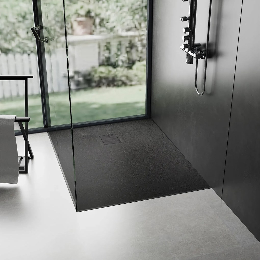 Cada de dus Magnum Negru 90x90cm, Rea