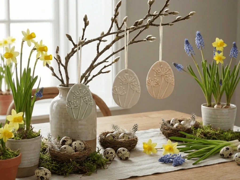 Oul din portelan suspendat FLORIS - mai multe culori Culoare: Portocaliu