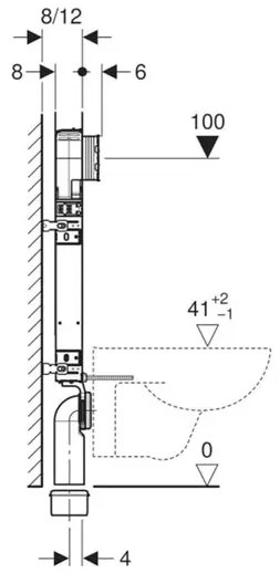 Rezervor incastrat Geberit Sigma cu cadru Kombifix pentru wc suspendat 109 cm