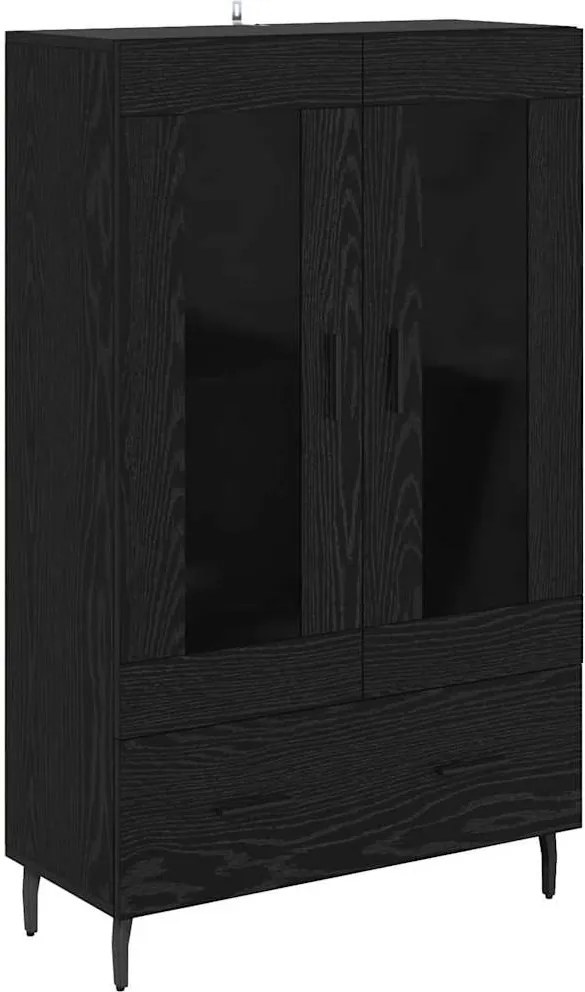 vidaXL Bufet cu sertar Stejar Negru 69,5 x 31 x 115 cm Lemn compozit