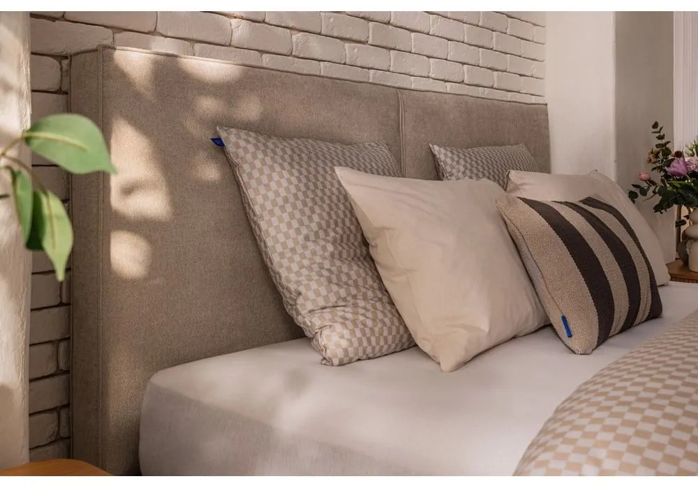 Pat boxspring taupe cu spațiu de depozitare 160x200 cm Elva Bold – Bonami Selection