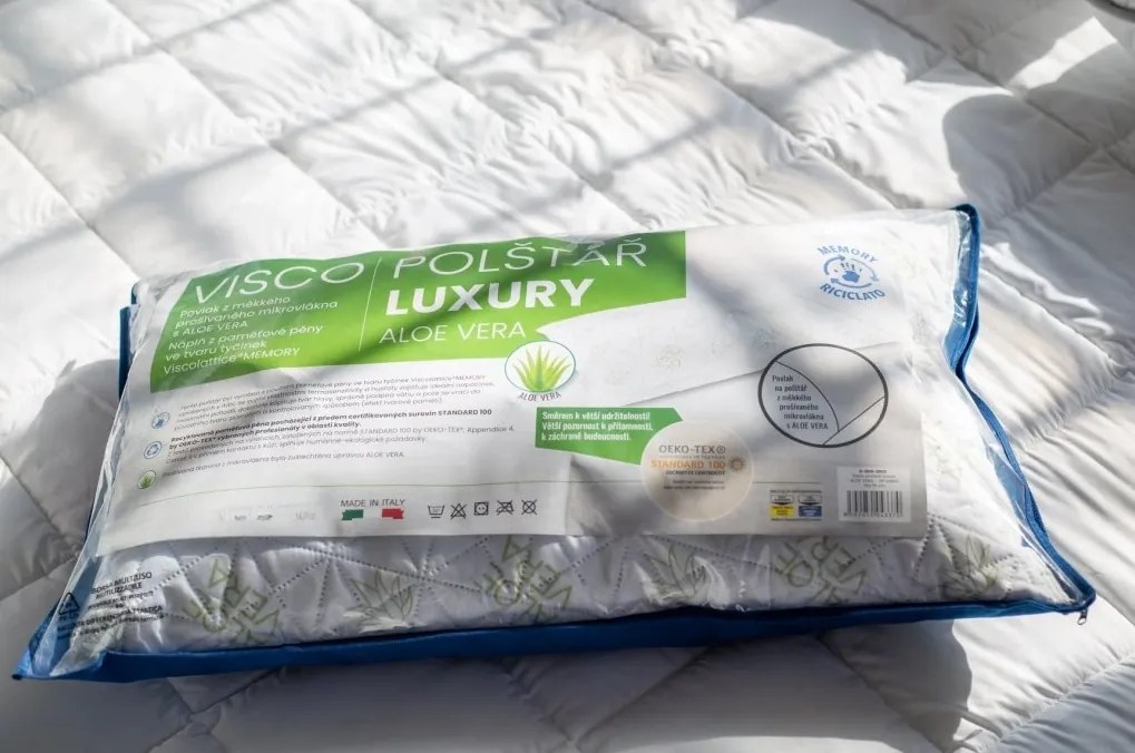 Perna anatomica VISCO LUXURY ALOE VERA 45x75 cm - geanta ZIP