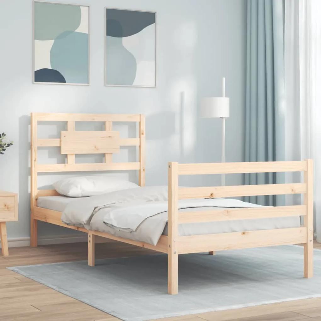 3194426 vidaXL Cadru de pat cu tăblie, 90x200 cm, lemn masiv