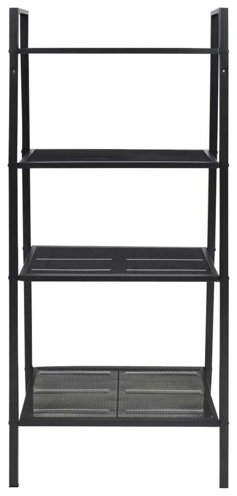 Biblioteca tip scara, 4 trepte, metal, negru 1, Negru