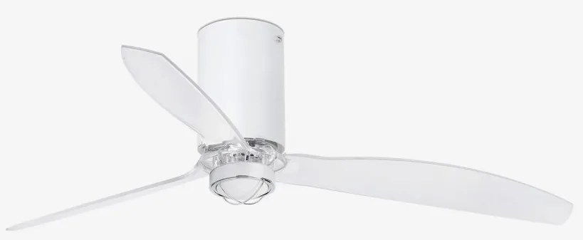 Lustra cu Ventilator si telecomanda MINI TUBE M LED alb mat/transparent