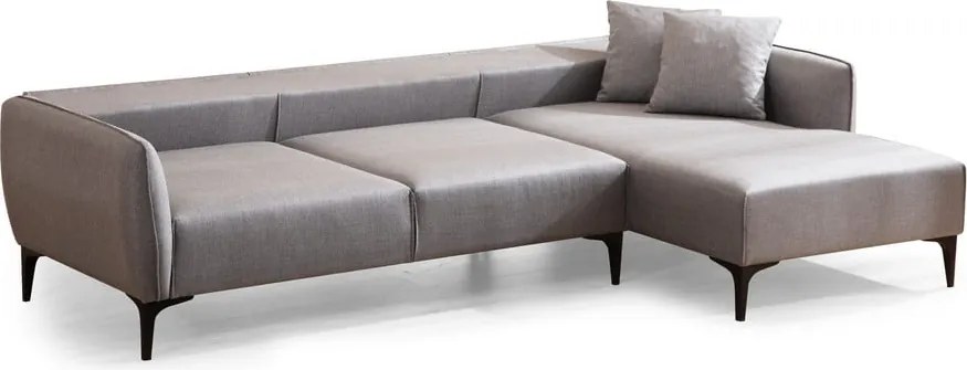 Colțar Belissimo gri deschis, colț pe partea dreaptă – Balcab Home