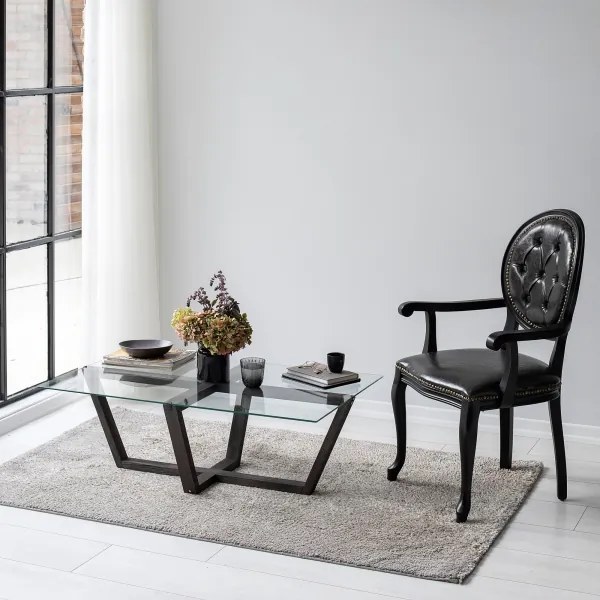 Măsuță de cafea AMALFI 35x105 cm pin/transparent