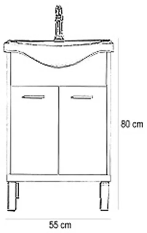 Mobilier complet de baie Nerva 55 alb