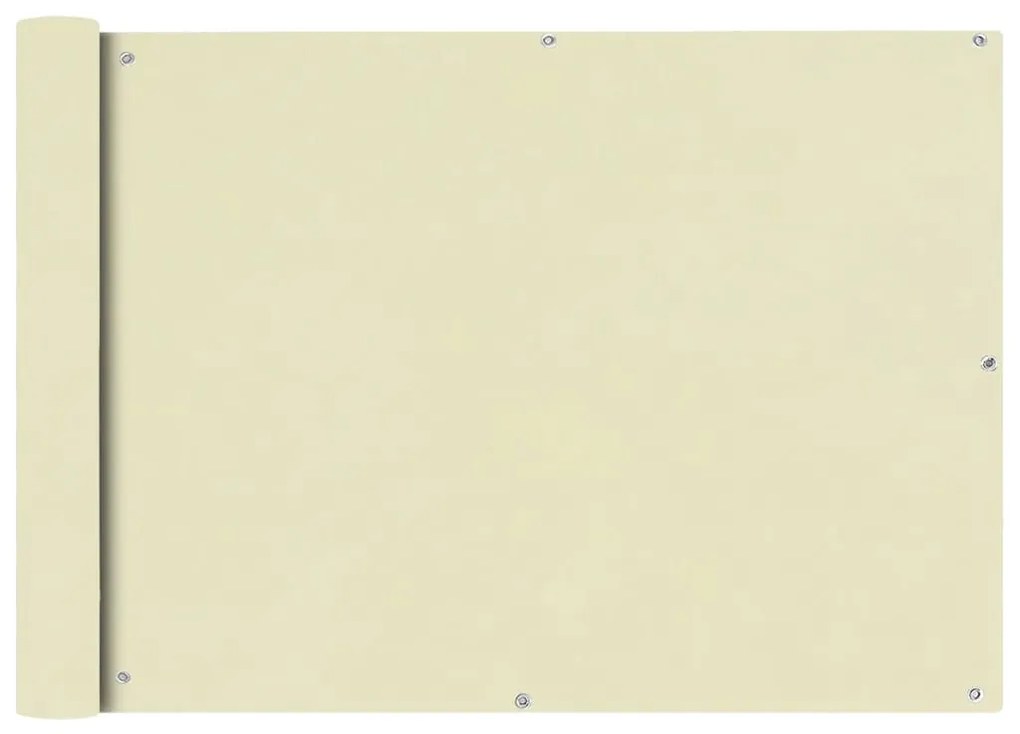vidaXL Prelată balcon, material textil oxford, 75 x 400 cm, crem