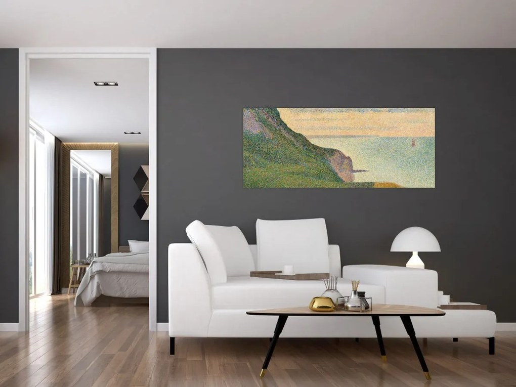 Tablou - Georges Seurat, Seascape at Port-en-Bessin, Normandy, reproducere (120x50 cm)