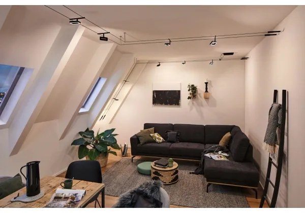 Paulmann 94485 - Set complet 5 x LED (4,8 W), sistem pe cablu FRAME, 230 V, negru