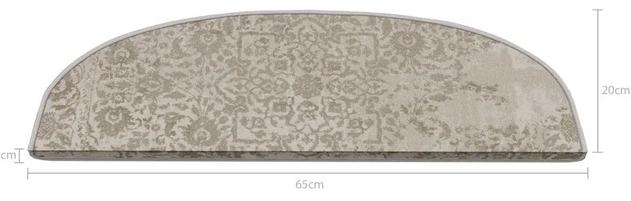 Covorașe pentru scări bej 16 buc. 20x65 cm Floral Path – Vitaus