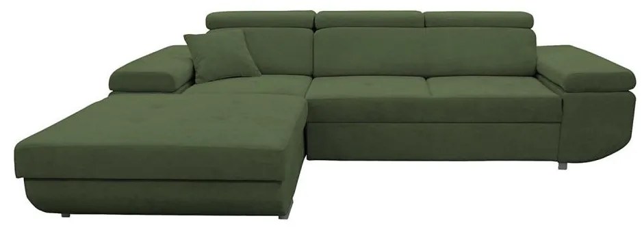 Colțar extensibil în L CASTELO, cu spațiu de depozitare, stânga, verde