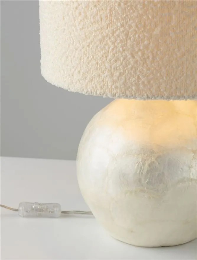 Veioza din scoici capiz, abajur boucle ORA