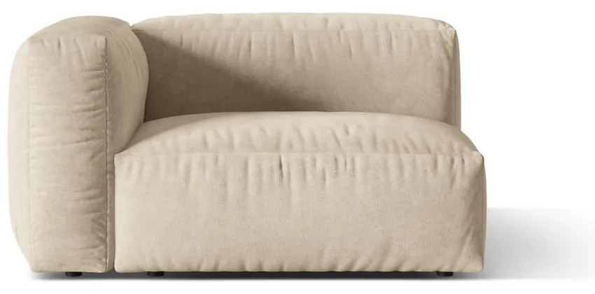 Modul pentru canapea modulară bej cu tapițerie din catifea (cu colț pe partea stângă) Martina – Micadoni